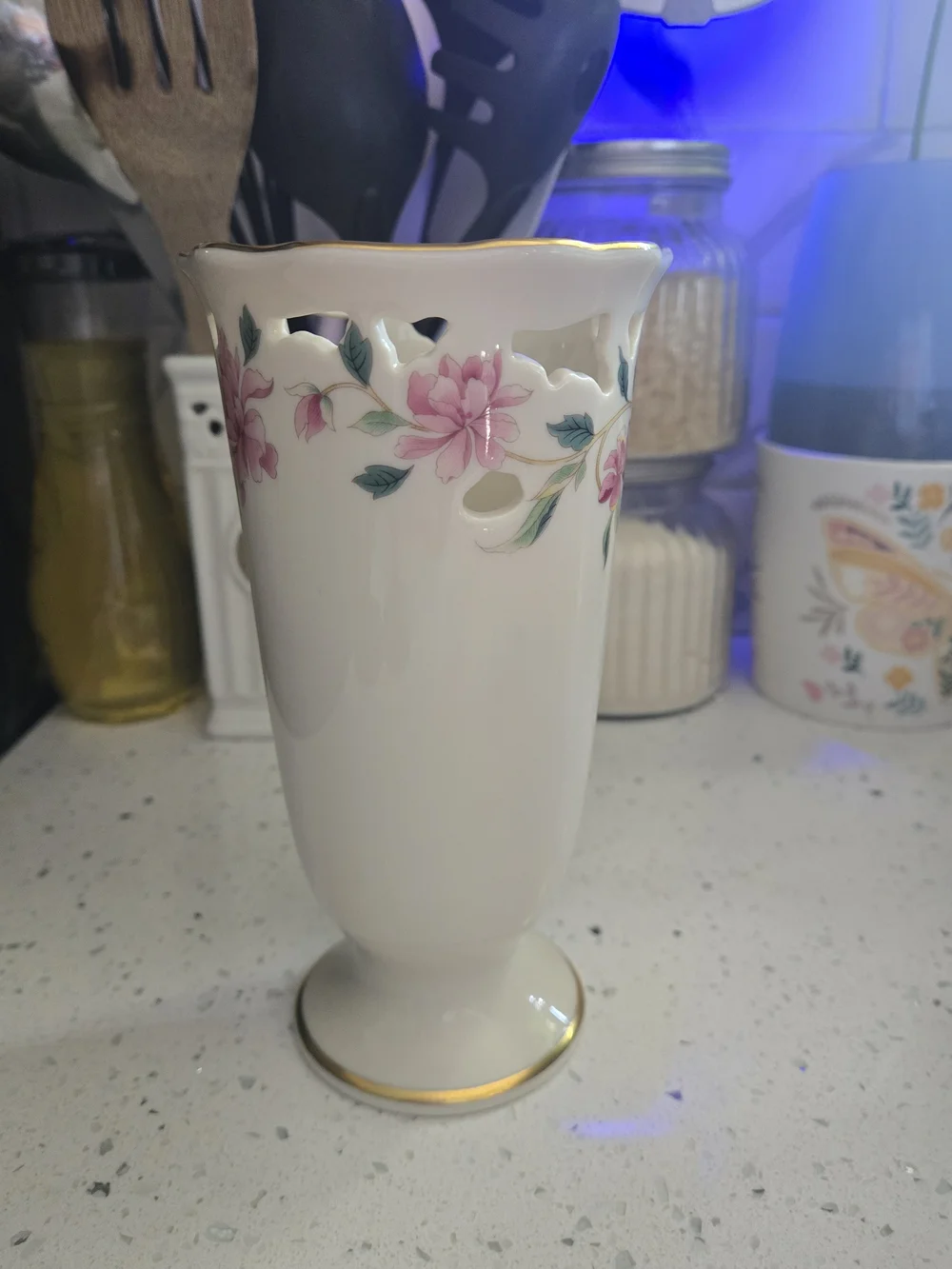 Vintage Lenox Barrington Collection Pierced Flower Vase